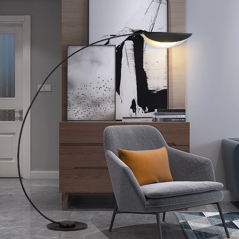 Edge Moderna Geométrica Metal LED Lámpara de Pie Negra