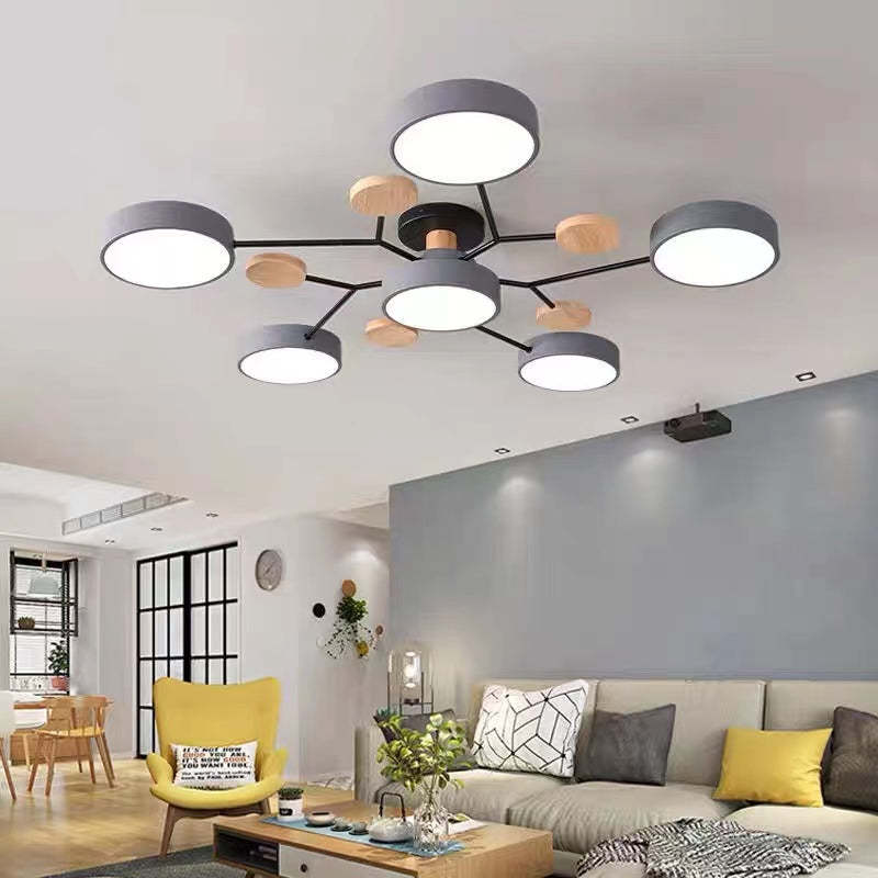 Muto Moderna Minimalista Redonda Metal/Acrílico Lámpara de Techo Blanco/Verde/Gris