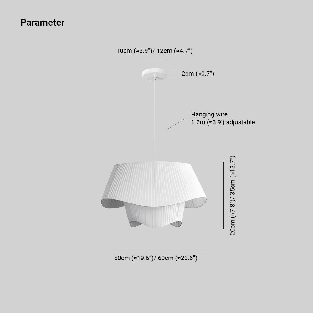 Ritta Nórdico Irregular Metal/Tela Lámpara Colgante Blanca
