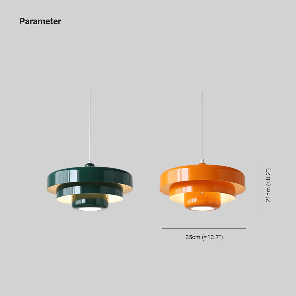 Valentina Moderna Diseño Metal Lámpara Colgante Naranja/Verde