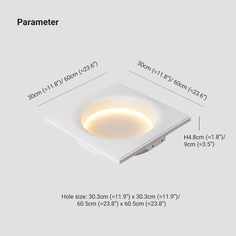 Aria Decorativo Luna Metal/Yeso Aplique de Pared Blanco