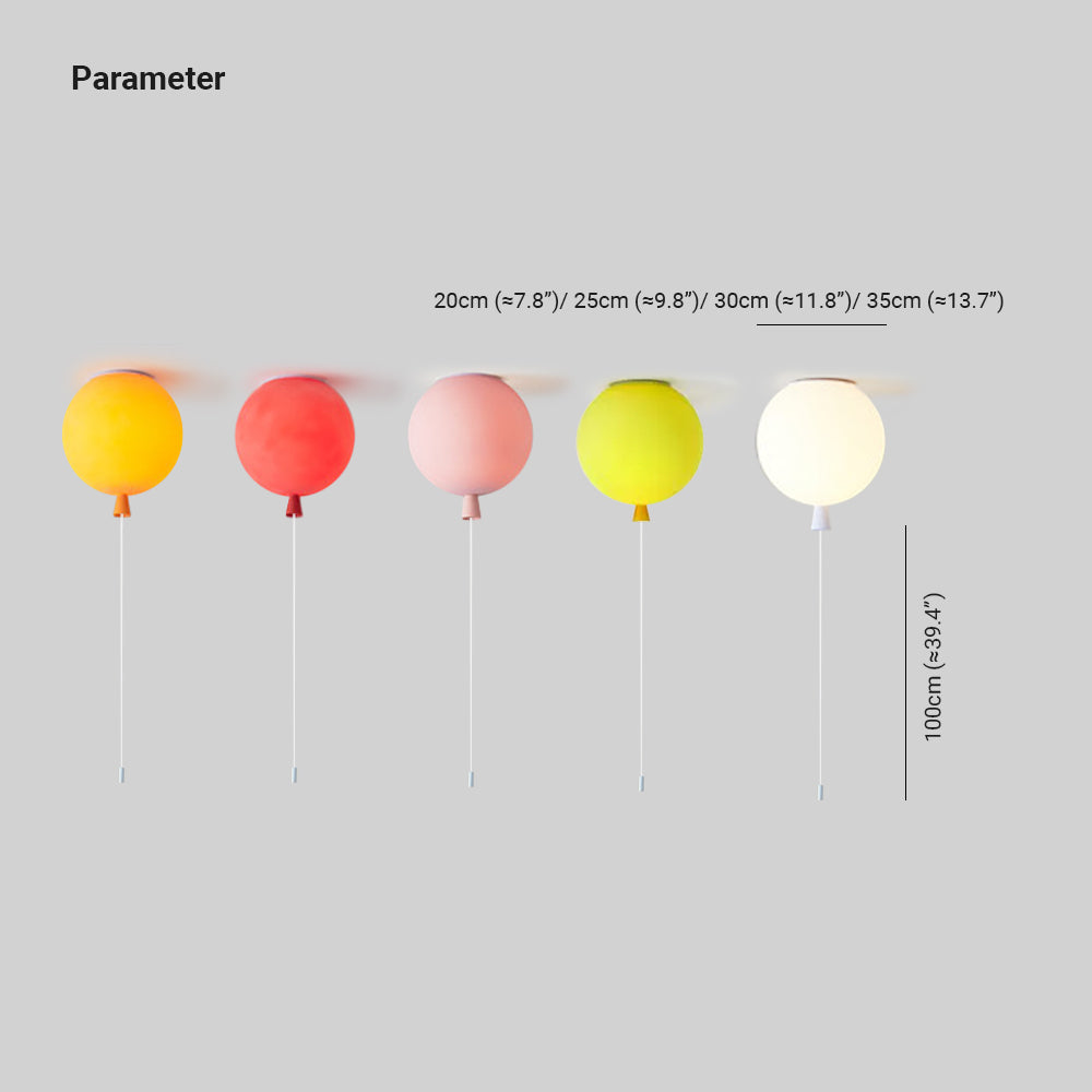 Aria Diseño Globo Acrílico LED Lámpara de Techo Amarilla/Rosa/Blanca