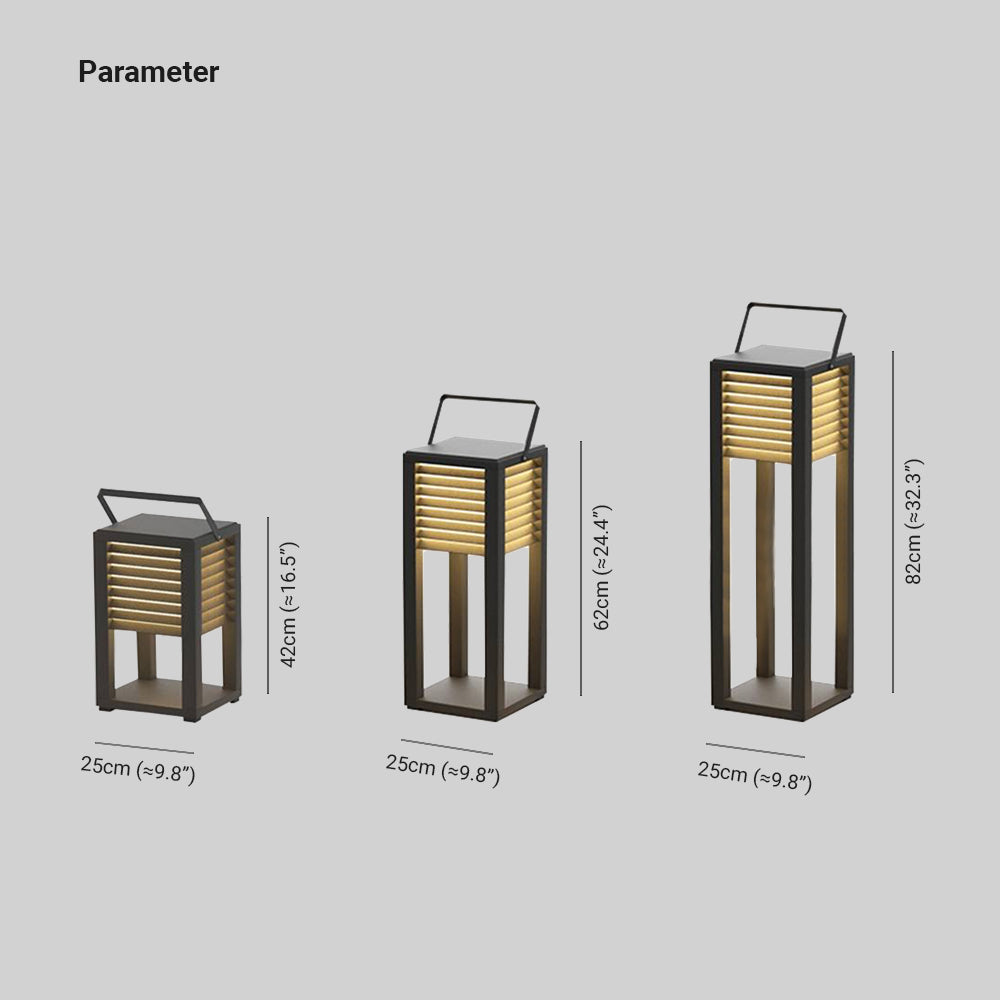 Ray Retro Lámpara de Pie Exterior Cuboide Metal Patio
