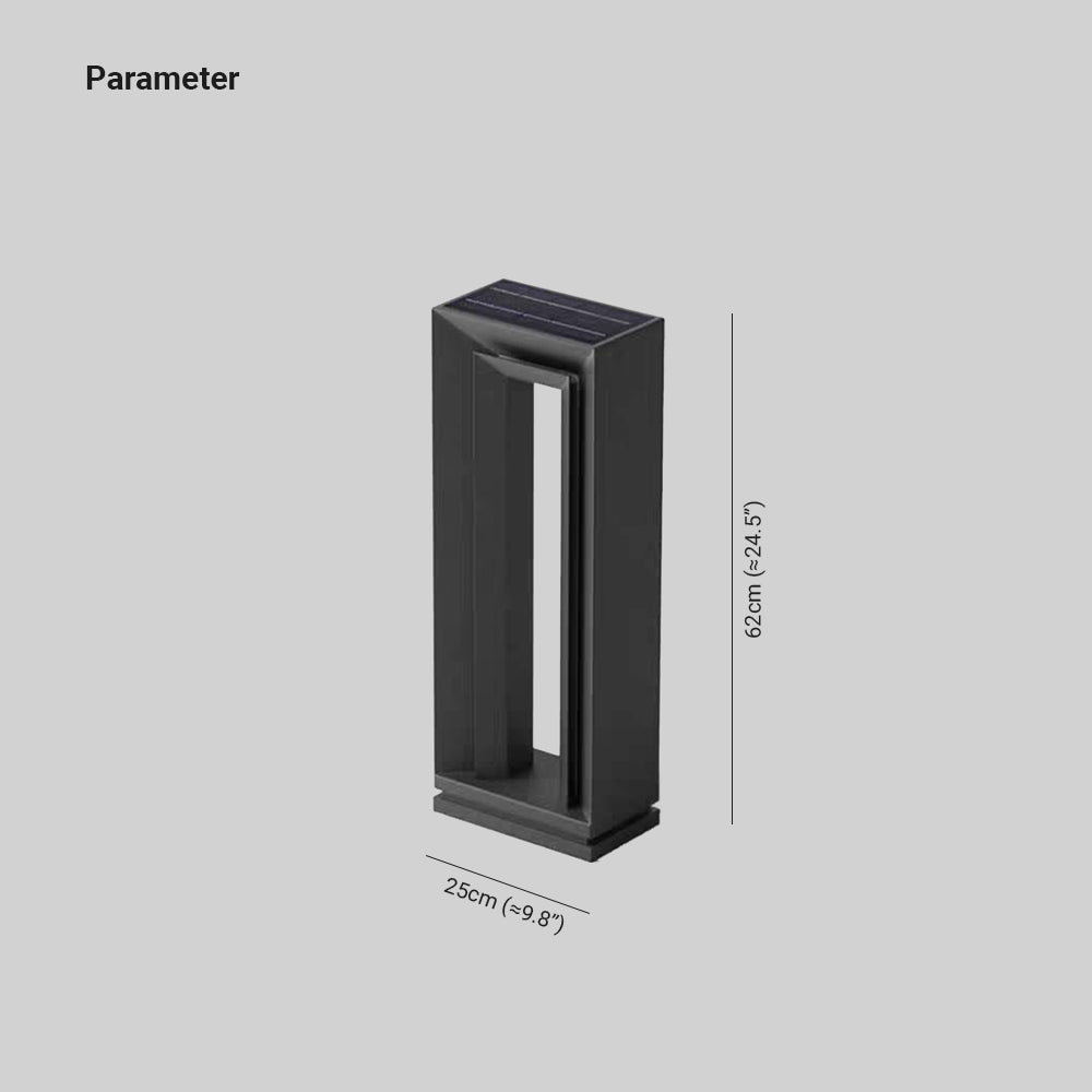 Ray Moderna Lámpara de Pie Exterior Rectangular Metal Patio