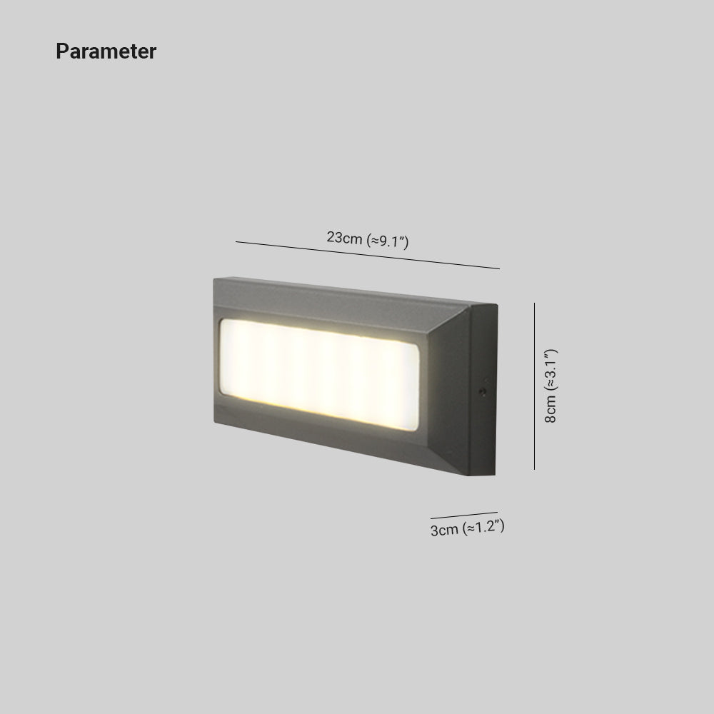 Ray Aplique Exterior Moderna Rectangular Metal Acrílico
