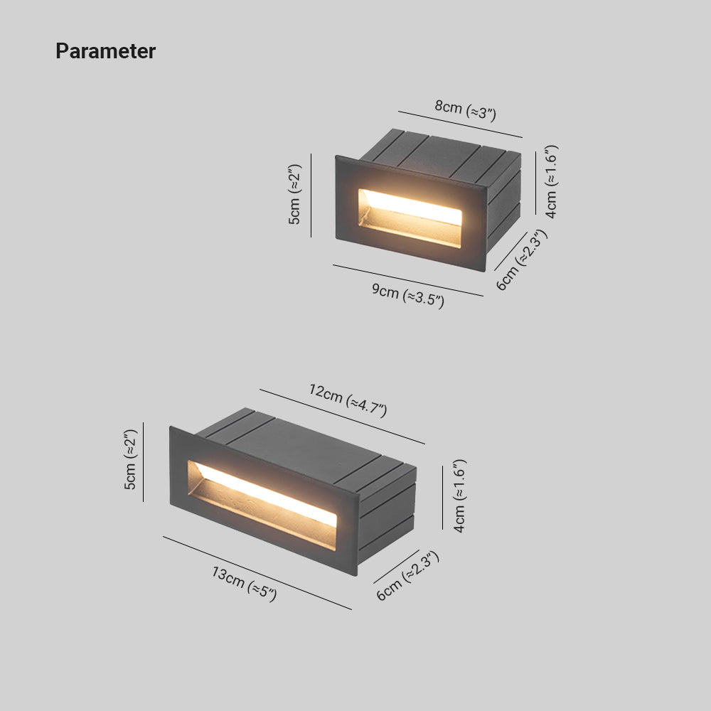 Ray Moderna Rectangular Metal Acrílico Lámpara Exterior
