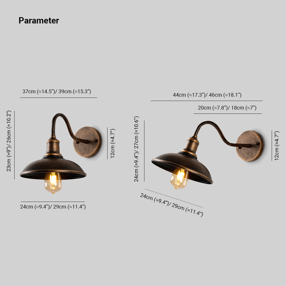 Ray Aplique de Pared Vintage Cúpula  LED  Bronce