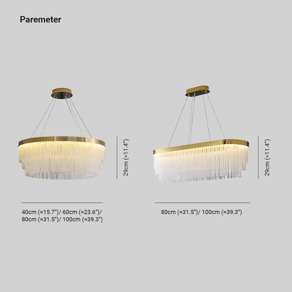 Arisha Moderna Luja Diseño Cristal Lámpara Colgante Dorada