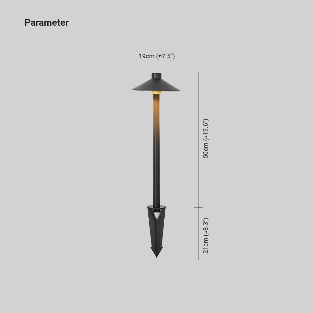 Ray Moderna Sombrero Metal Lámpara Exterior