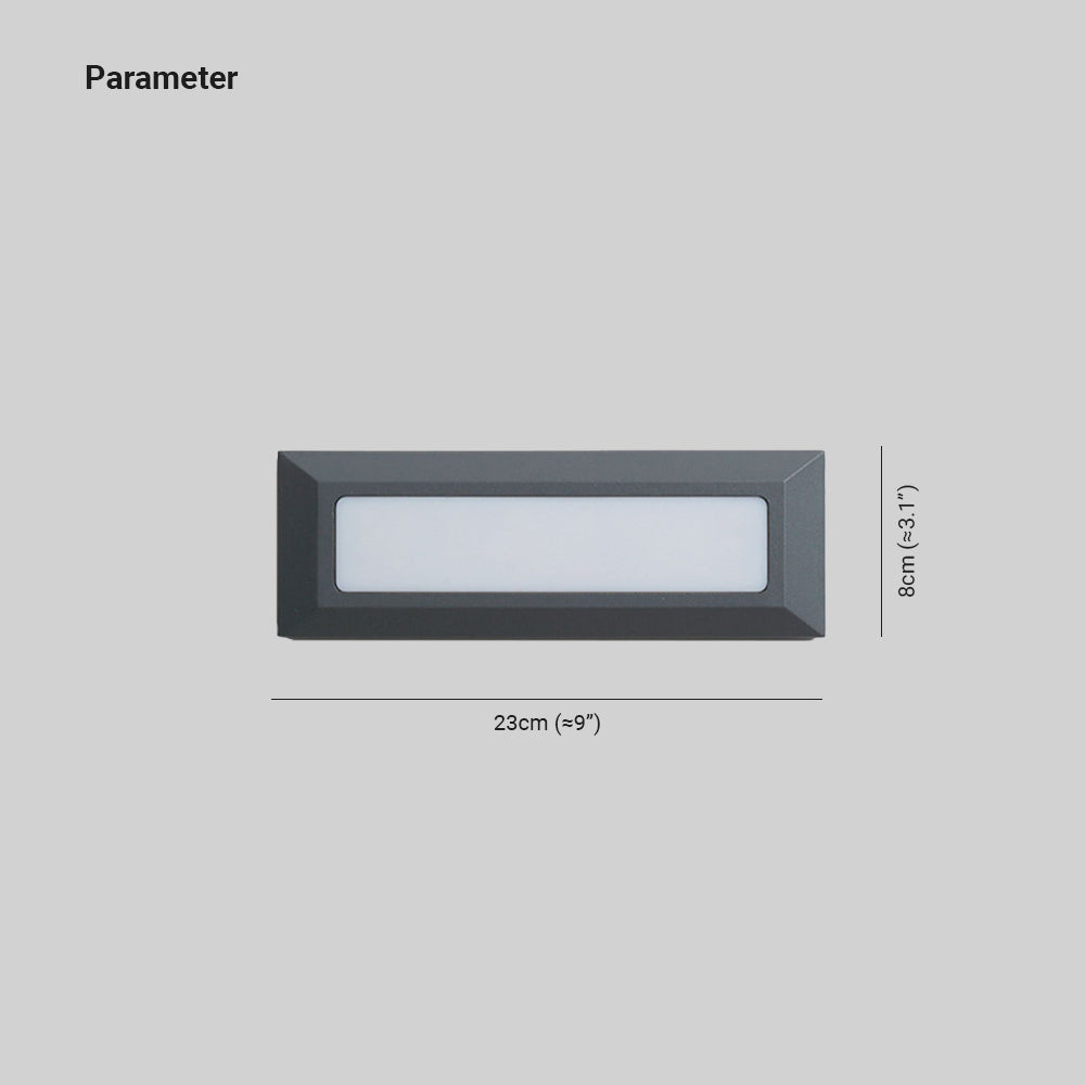 Ray Moderna Rectangular Metal Acrílico Aplique Exterior