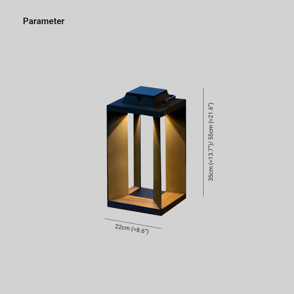 Ray Contemporánea Rectangular Metal Lámpara De Pie Exterior