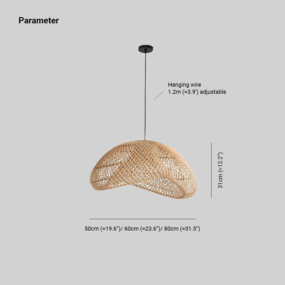 Muto Natural Irregular Ratán Lámpara Colgante Madera