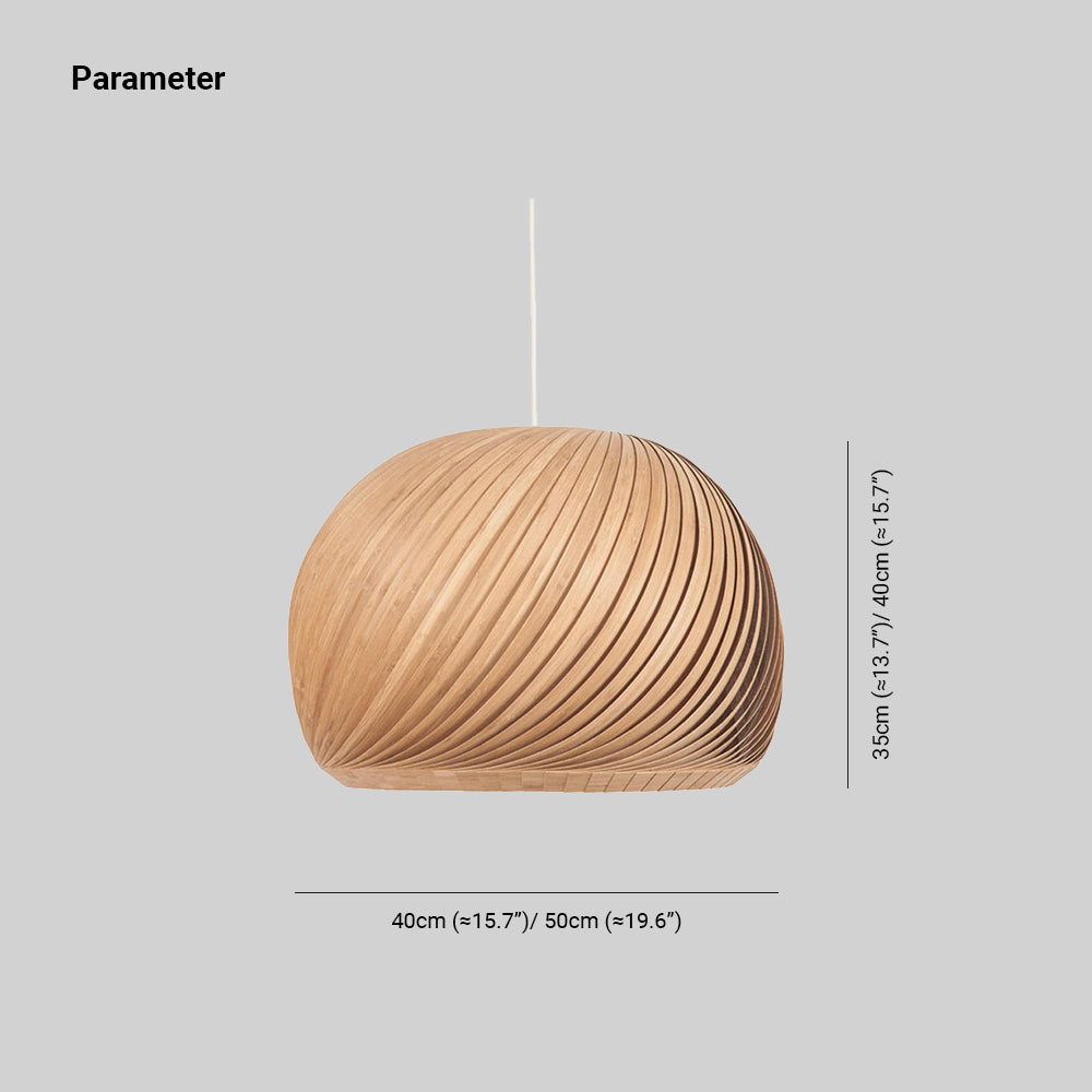 Muto Natural Redonda Madera Lámpara Colgante Madera