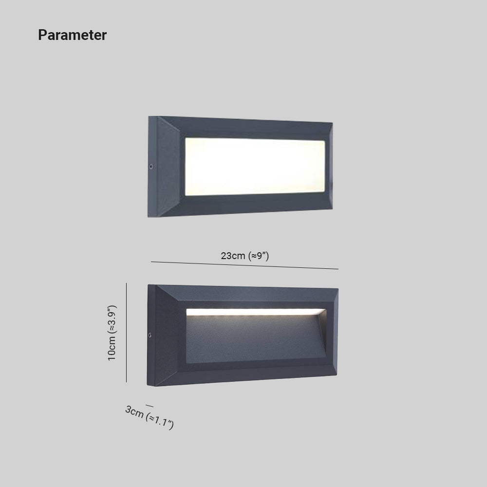 Ray Moderna Rectangular Metal Lámpara Exrerior Jardín