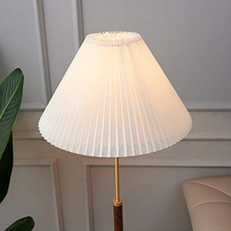 Muto Moderna Simple Metal/Tela Lámpara de Pie/Mesa, Nogal
