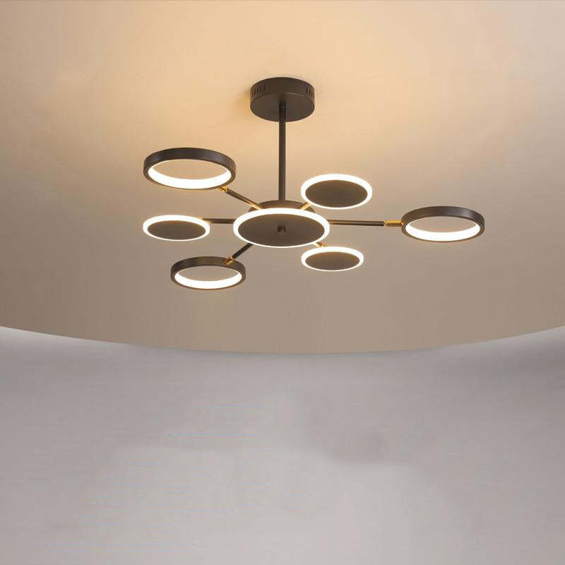 Arisha Moderna Multiple Redonda Metal/Acrílico LED Lámpara Colgante Negra