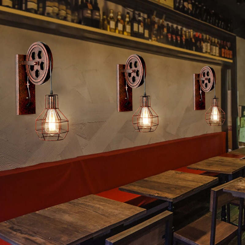 Silva Vintage Industrial LED Aplique de Pared Bronce/Negra