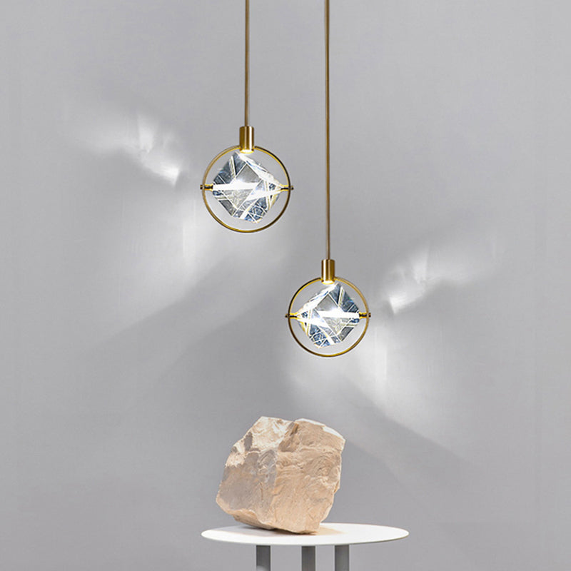Kristy Moderna Bola/Cuadrada Metal/Cristal Lámpara Colgante Cobre