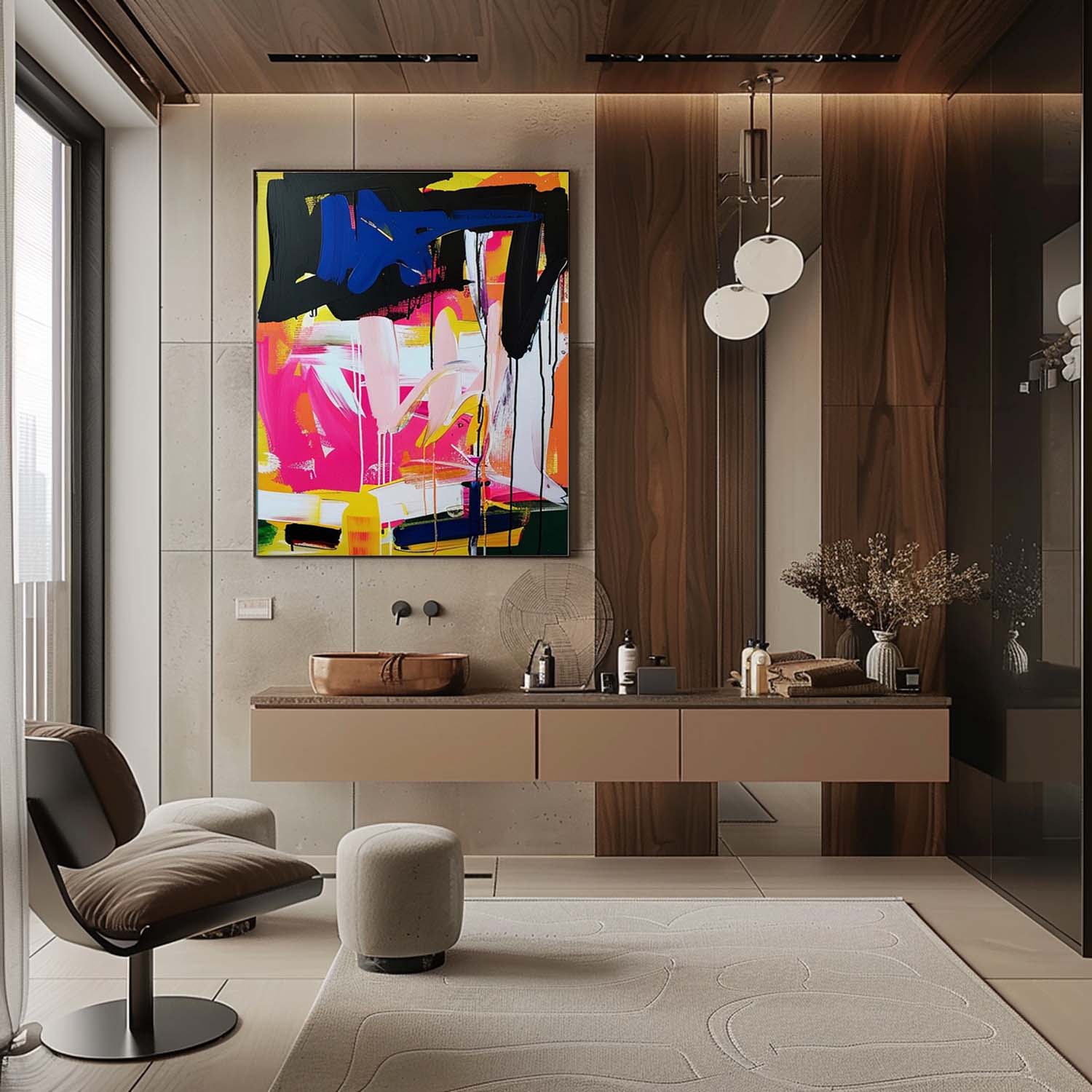 Zadie Colorida Pintura Arte Mural - Letslighting