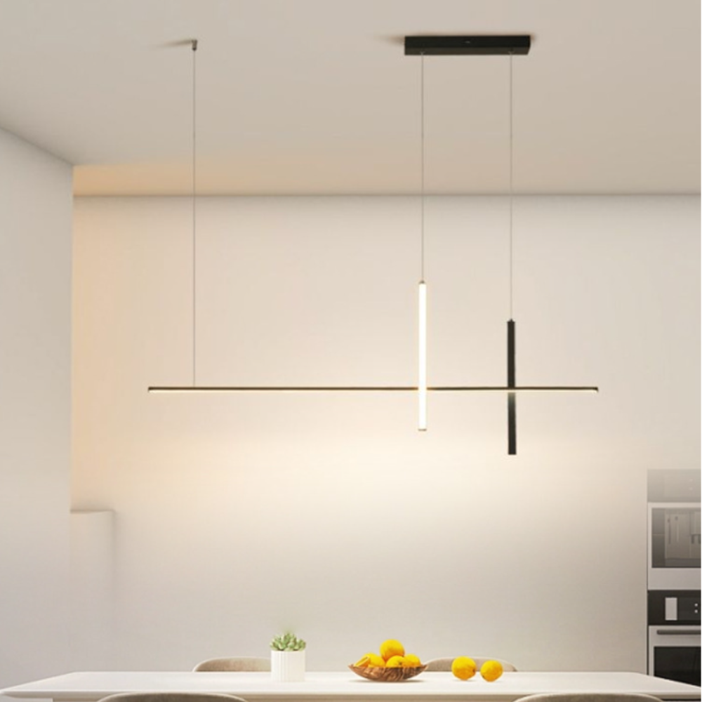 Arisha Moderno Lámpara Colgante Metal/Acrílico Negro/Blanco Comedor