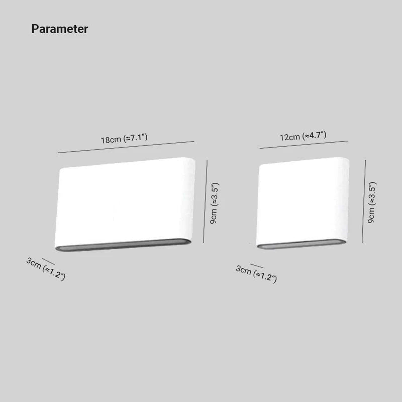 Orr Moderna LED Rectangular Metal/Acrílico Aplique de Pared Blanca/Negra