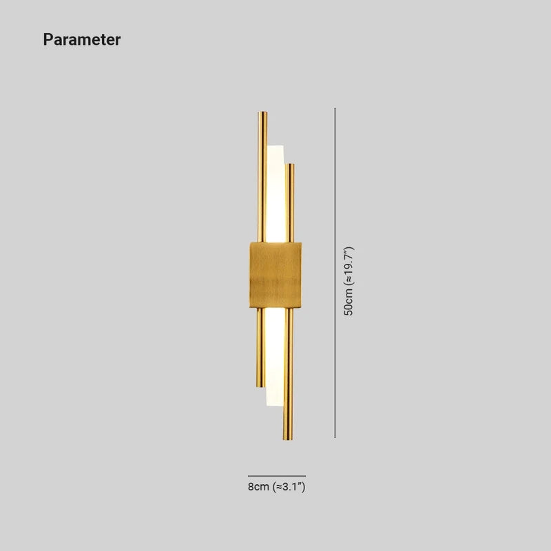 Alana Minimalita Lineal Metal LED Aplique de Pared Negro/Dorado