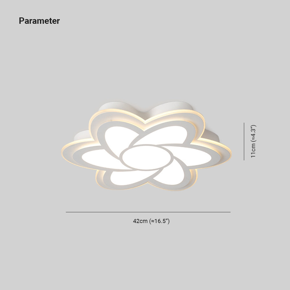 Hana Diseño Flor Metal LED Lámpara de Techo Blanca