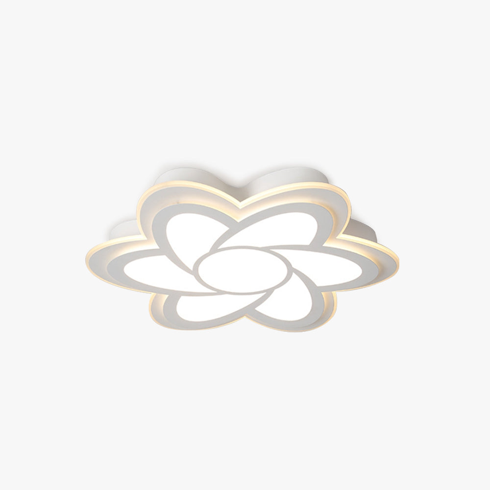 Hana Diseño Flor Metal LED Lámpara de Techo Blanca