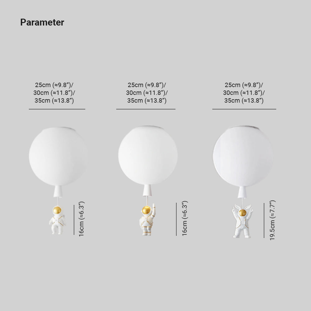 Aria Moderna Globo Acrílico LED Lámpara de Techo Blanca/Azul