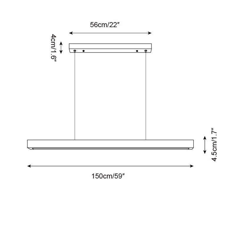 Imiror Lámpara Colgante Lineal Minimalista Travertino