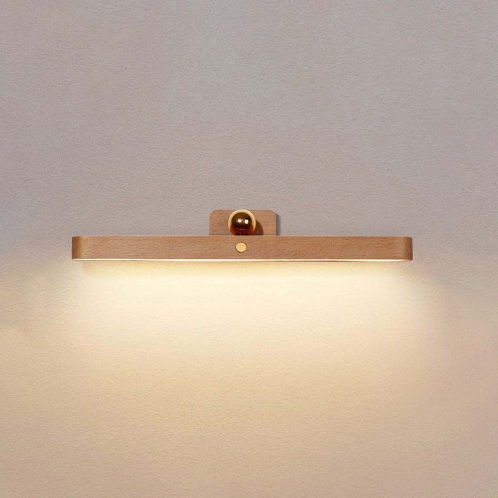 Muto Lineal Rectángulo Madera/Acrílico LED Aplique de Pared Marrón