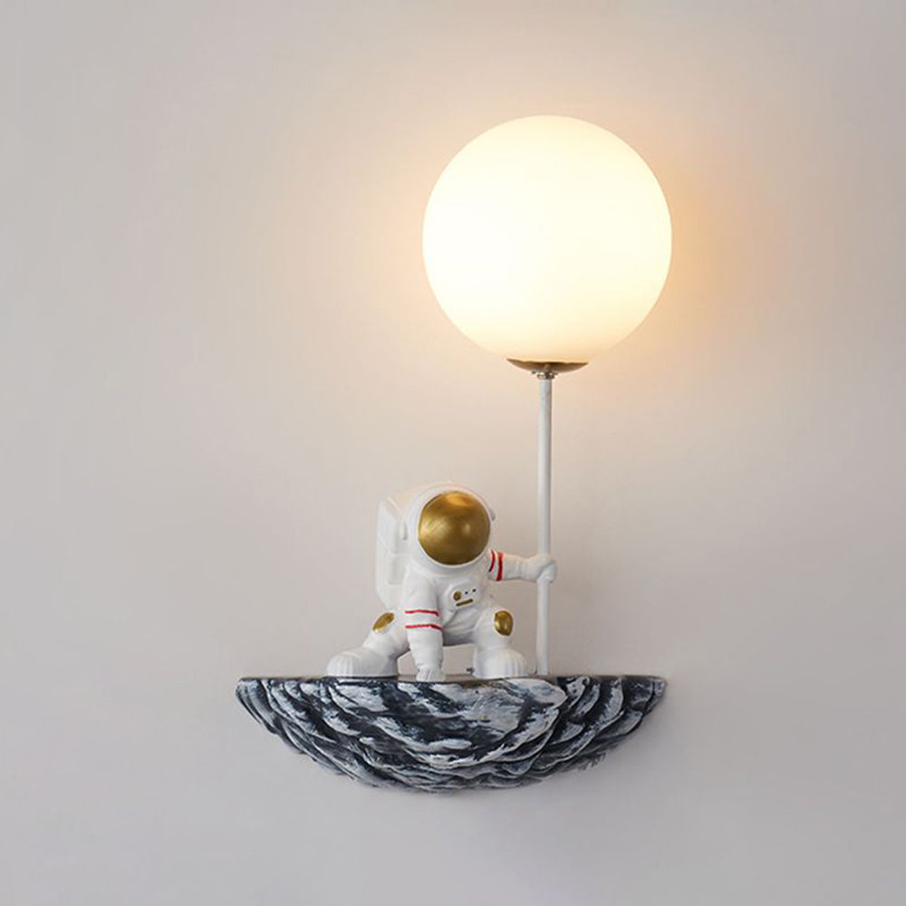 Aria Lindo Astronaut Metal LED Aplique de Pared Blanco