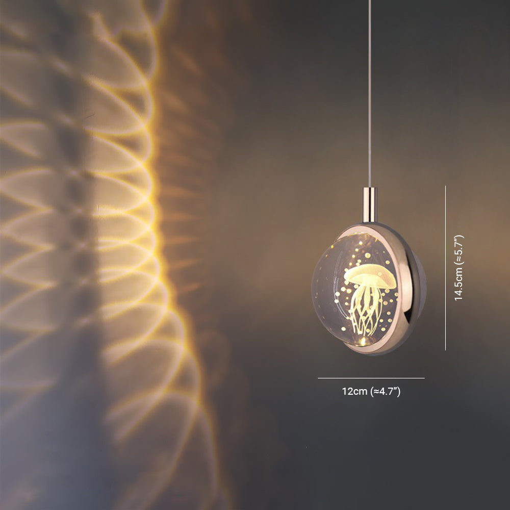 Arisha Diseño Esfera Cristal Lámpara Colgante Dorada