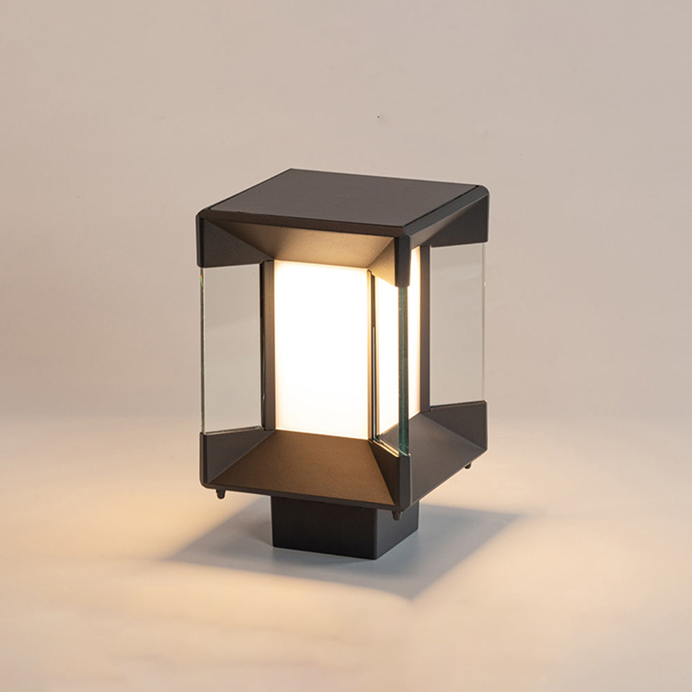 Ray Moderna Lámpara Exterior Cubo Metal Vidrio Patio