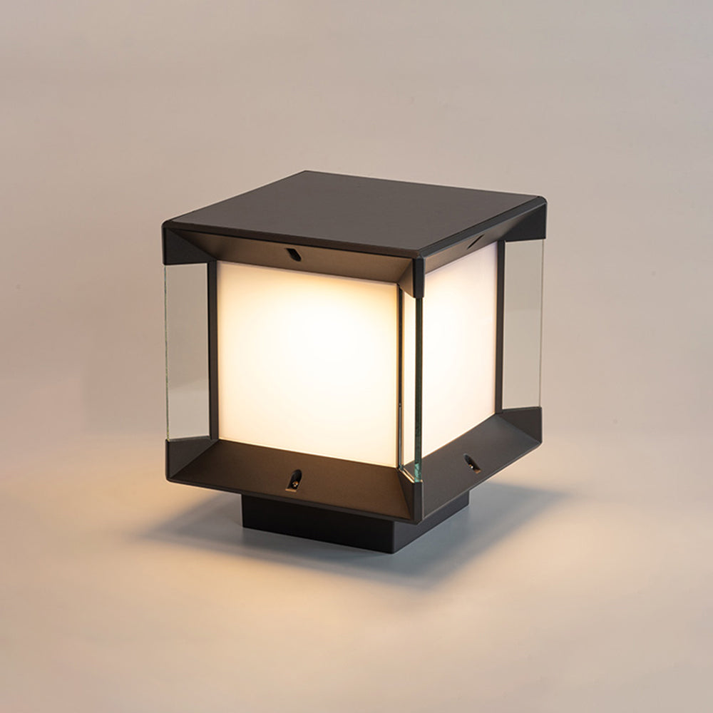 Ray Moderna Lámpara Exterior Cubo Metal Vidrio Patio