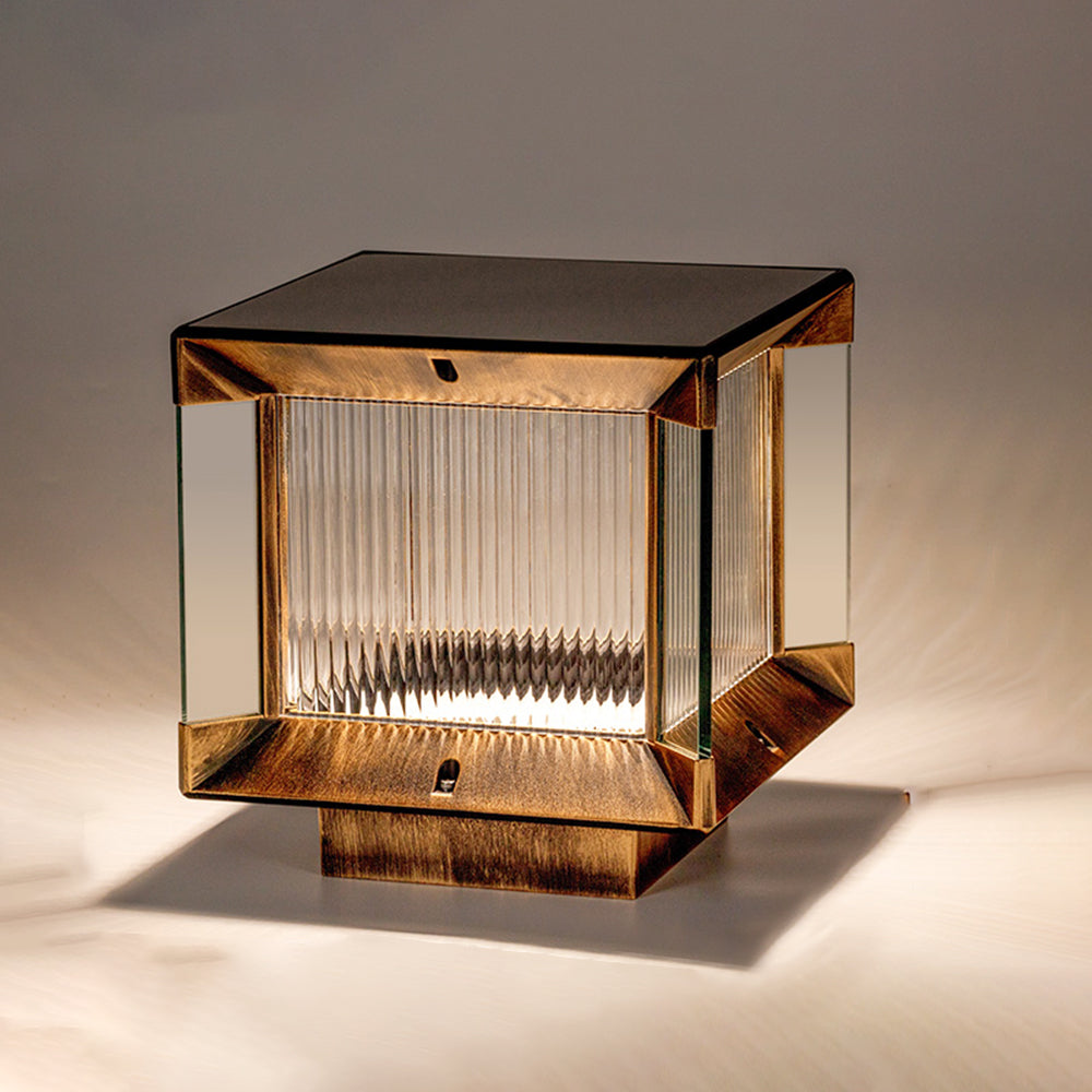 Ray Moderna Lámpara Exterior Cubo Metal Vidrio Patio