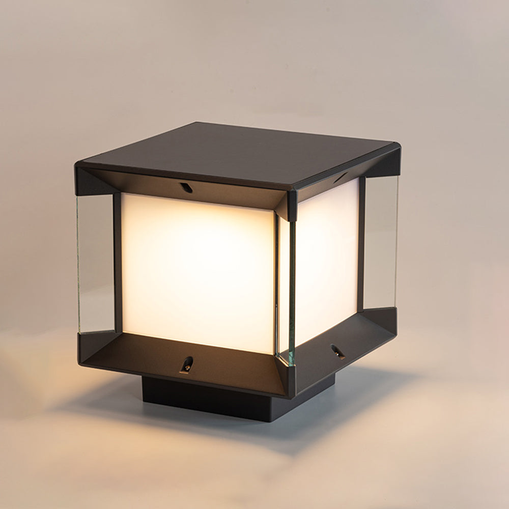 Ray Moderna Lámpara Exterior Cubo Metal Vidrio Patio