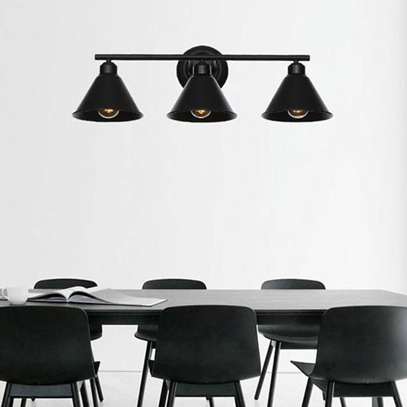 Silva Vintage Rústico Geométrico Metal Aplique de Pared Negro